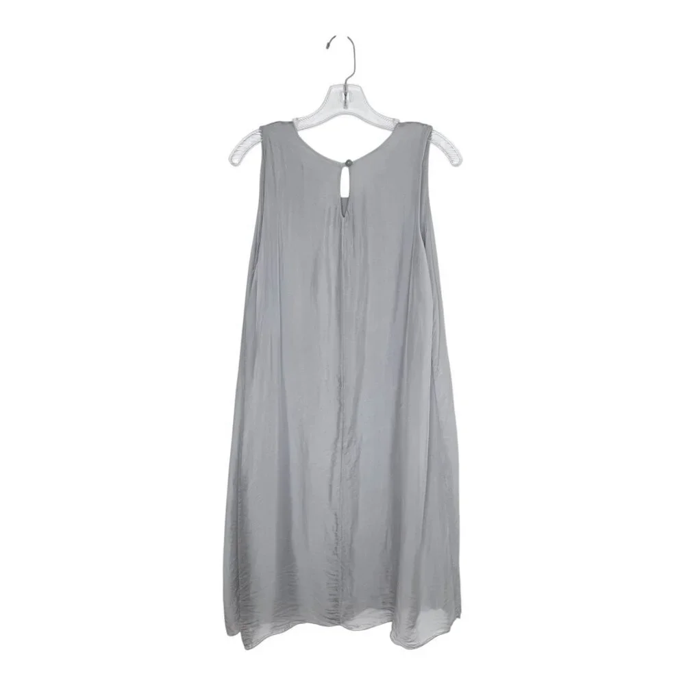Adele Altman Roma Diaphanous Gray Silk Shift Dress NWT